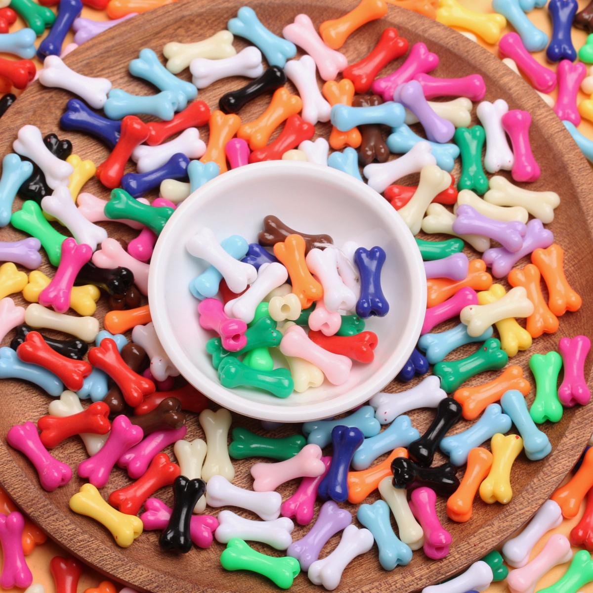 

500г около 780шт акриловые цветные бусины с костями модные 8,6*20 мм материалы ручной работы