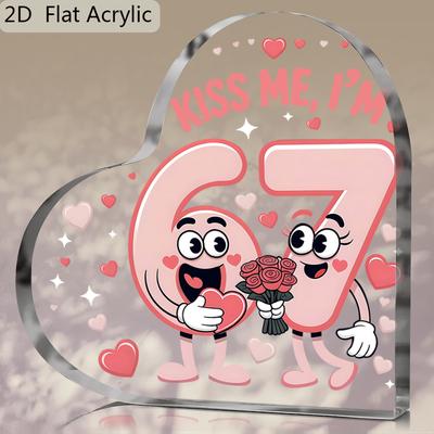 2D Flat Acrylic Heart-shaped Decoration, Indoor and Outdoor Decoration - No Need for Batteries/electricity, Store Decoration, Durable Outdoor Decorati