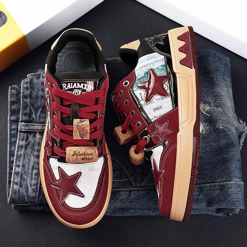 

Мужская повседневная обувь на толстой подошве в стиле ретро, ​​весна 2024, студенческая спортивная обувь для досок 44