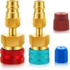 R1234yf Adapter Kit, R1234yf To R134a Conversion Quick Couplers, Blue and Red High Low Side Connector Conversion for Car Air Conditioning System