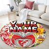 Custom Name,S.L. Benfica Pattern Round rug,Carpet Rug for Living Room Bedroom Playroom ,Non-slip Floor Mat,Holiday Gifts and Birthday Gifts.