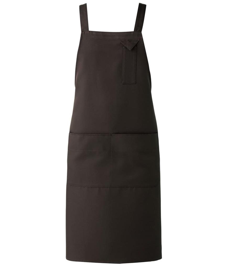Seven Uniform CT2354 Chest Apron, H-Shaped, Anti-Static, for Restaurants, Brown, Size M
