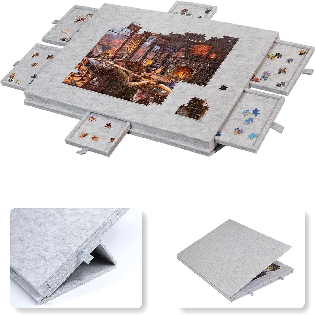 Stackable Puzzle Felt Board Mat - Thick Card for Puzzles