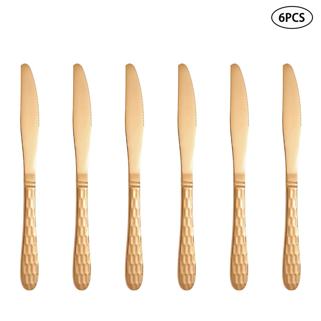 4/6/16/24pcs Stainless steel rose gold cutlery set steak knife fork spoon cutlery set suitable for family western restaurant