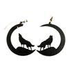 Raven and Wolf Moon Earrings: Halloween Gift for Her