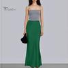 Spring Summer Maxi Skirt Women High Waist Silky Texture Long Skirt Solid Color Smooth Satin Fishtail Long Skirt