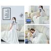 Ins Tassel Knitted Blanket Thickened Plush Blanket Simple Solid Fringe Blanket  Winter