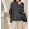 Solid color soft waxy round neck pullover sweater women's autumn and winter new niche bright silk bottomed knitted sweater top