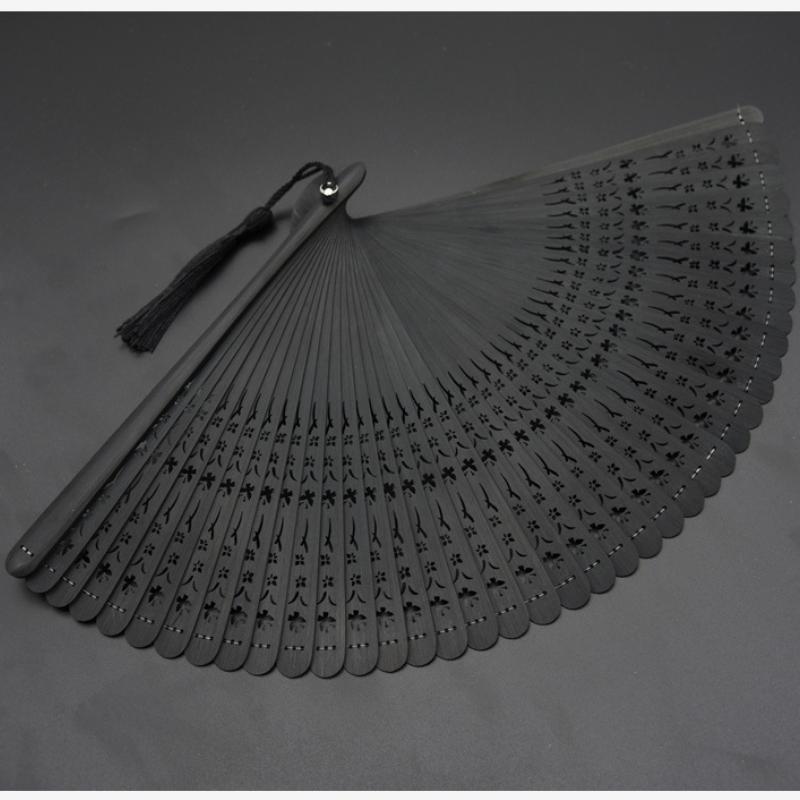 Folding Fan Antique Style Mini Chinese Style Full Bamboo Fan Summer Hanfu Classical Dance Cheongsam Men And Women Gifts Group Fan Black