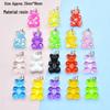 Large Resin Cartoon Bear Keychain with Transparent Sequin Pendant