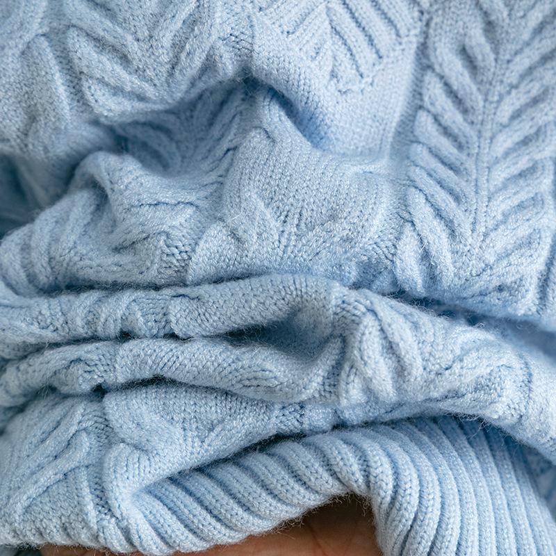 Dámský podzimní zimní ležérní svetr s výstřihem do V bez rukávů s kosočtvercovým pleteným vzorem