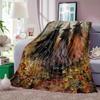 1pc Halloween Blanket Witch Forest Printed Skin-Friendly Blanket Machine washable  New for Home Sofa Halloween Decoration