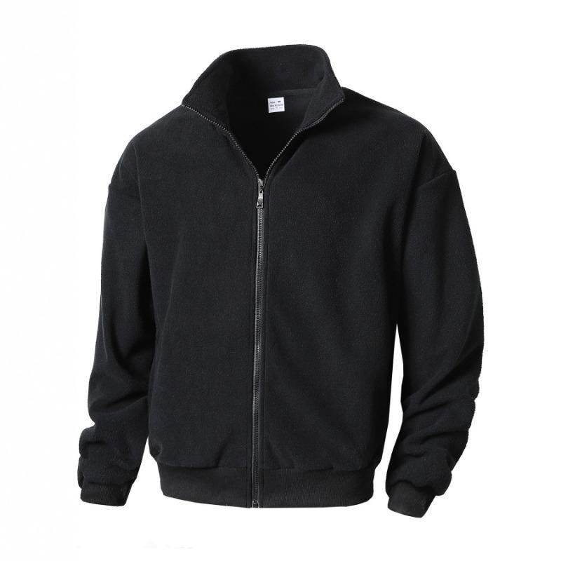 Men S Fleece Lined Zip Up Stand Collar Sweatshirt