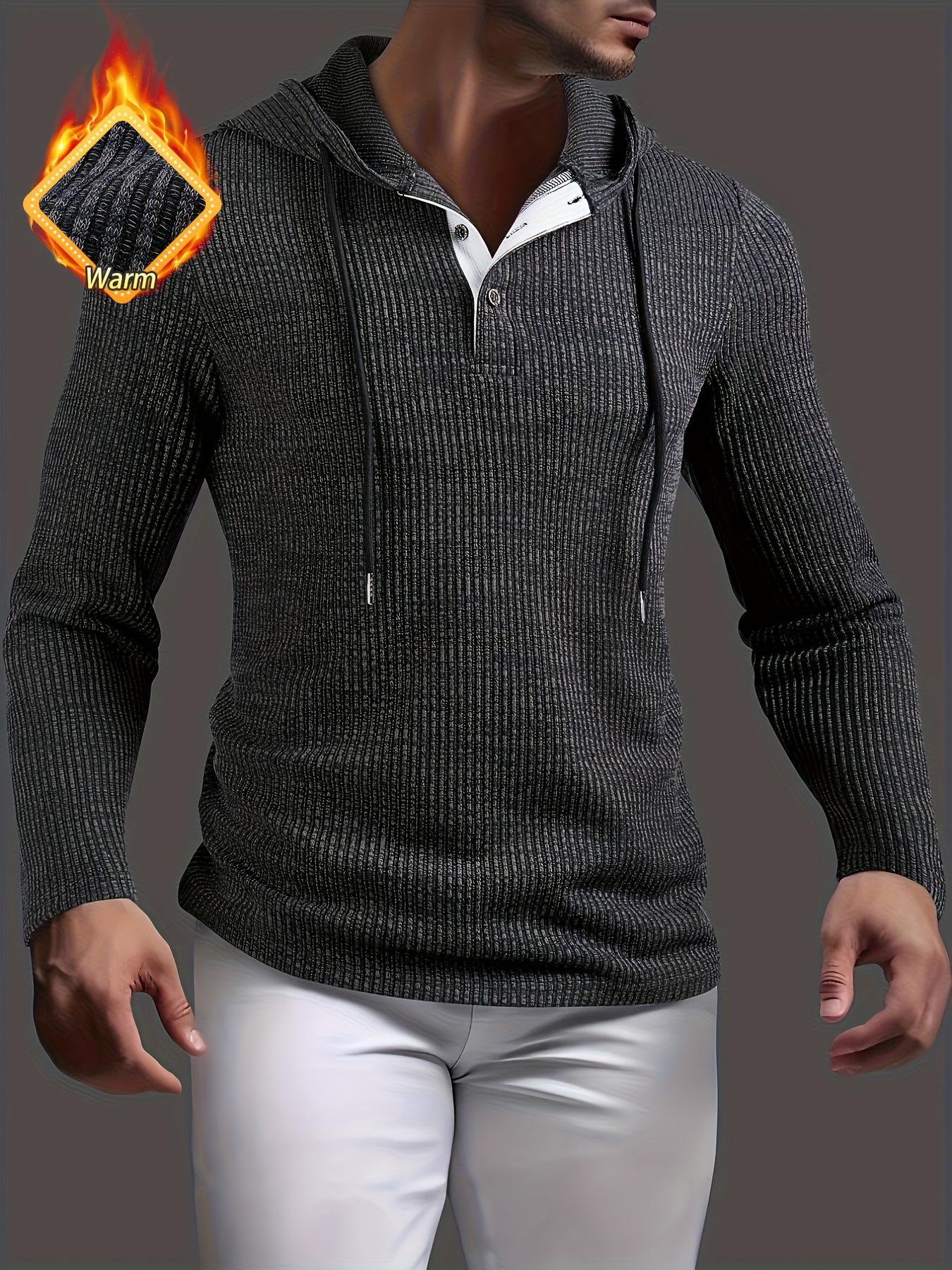 

2025 European & American Men s Color Block Hooded Hoodie - Ribbed, Drawstring, Long Sleeve for Autumn & Winter Casual Wear 3XL сірий колір