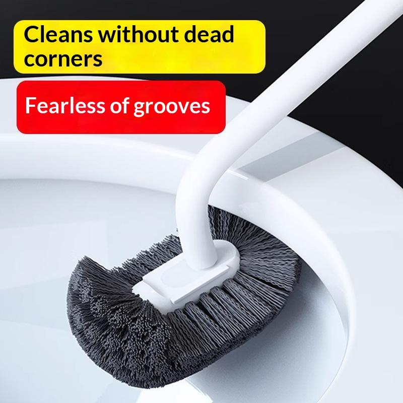 Wall Mounted Toilet Brush Long Handle No Dead Angle Bathroom Cleaning Brush Soft Bristle For Household Toilet Cleaning