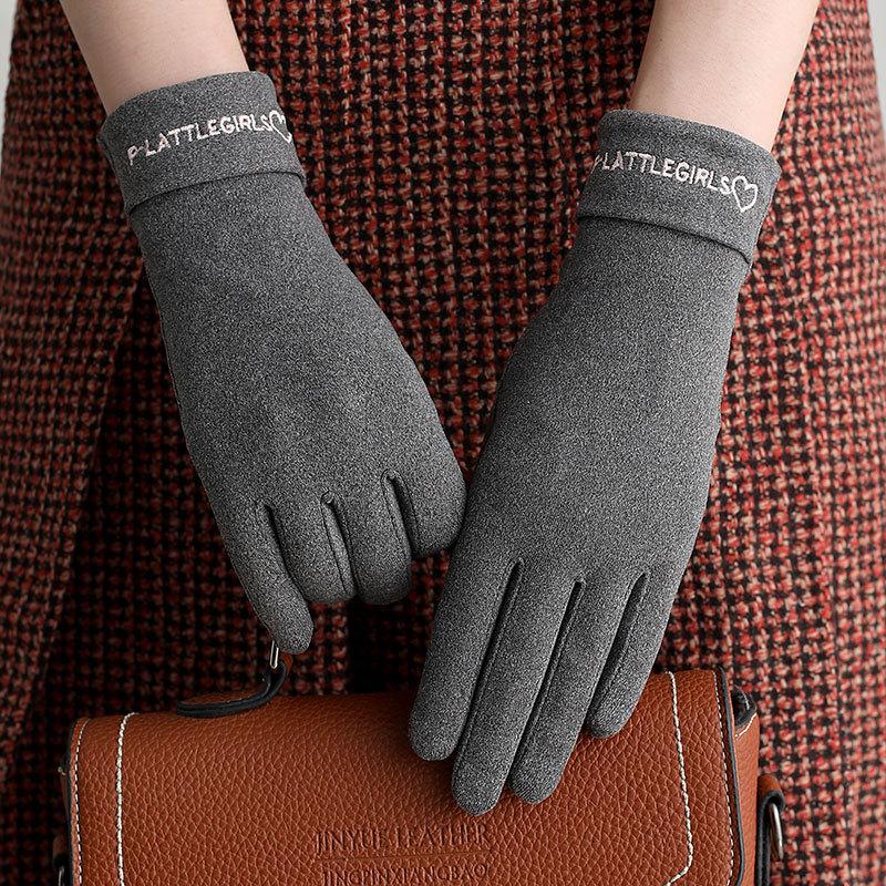 Warm gloves women winter winter outdoor sports cycling thickened touch screen windproof and cold proof