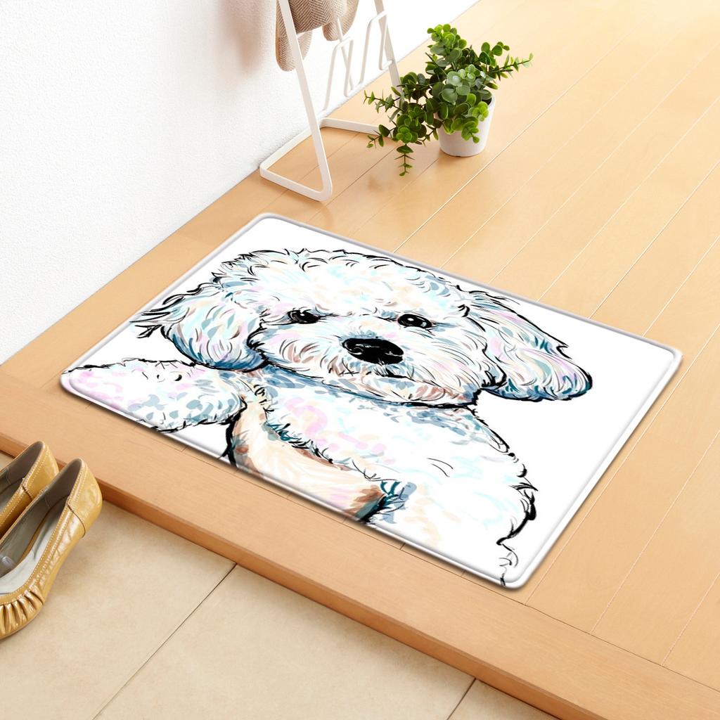 Dog Pattern Non-Slip Carpet Office Chair Floor Mat Door Mat Foot Mat