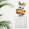 Modern Rabbit-Themed Sticker for Light Switch Covers Compatible with Standard US/EU Switch Sizes and Flat Surfaces
