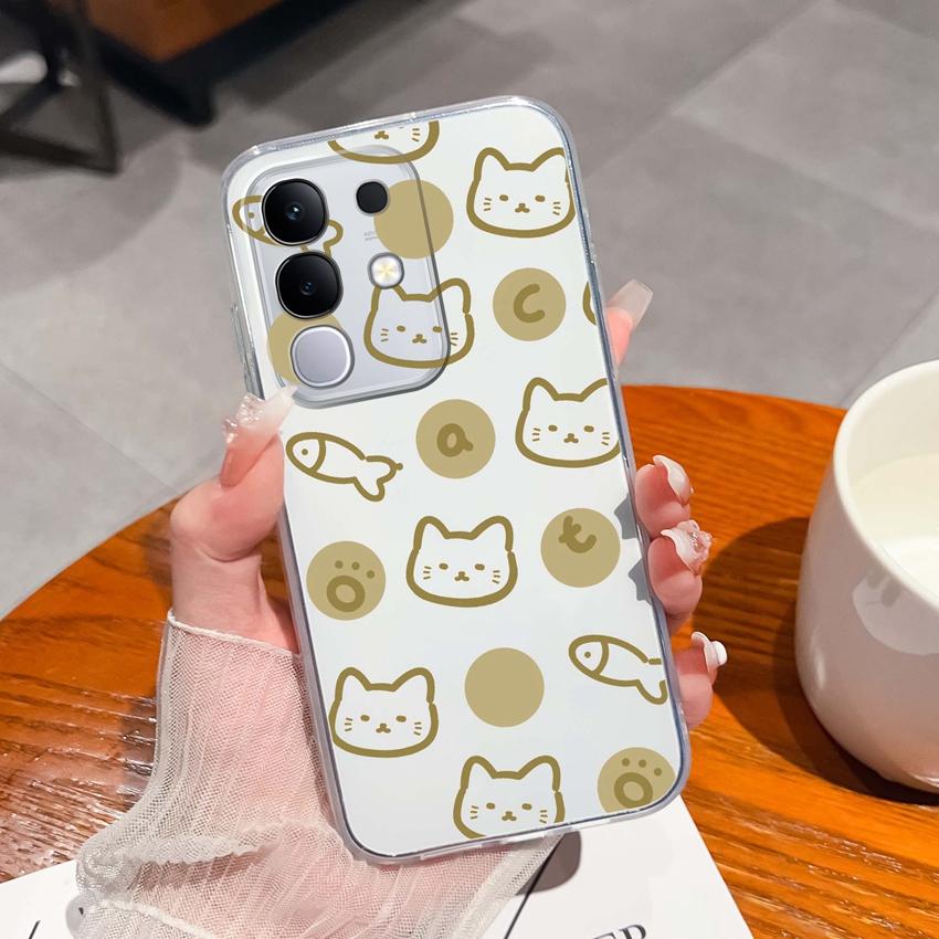 Dla Vivo Y29 Y29s Y28 Y27 Y22 Y21a Y21e Y20a Y20i Przezroczyste Etui na Telefon TPU Tajemniczy Orientalny Wzór Smoka Miękkie Silikonowe Antypoślizgowe Etui Dla Vivo Shell