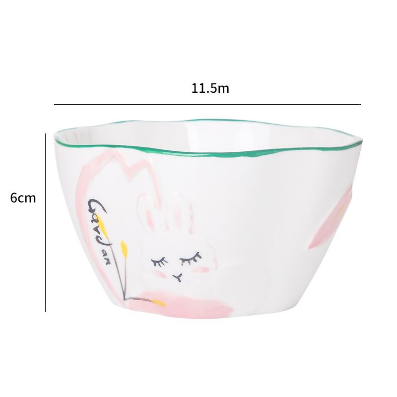 Creative cute cartoon ceramic tableware plate hand-painted ceramic bowl plate plate  set household tableware
