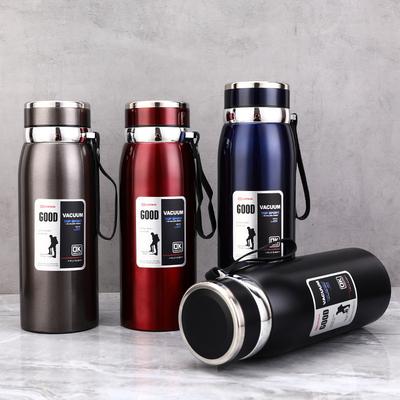 316 Edelstahl Thermoskanne 800/1000ML Große Kapazität mit Filter Teetrennung Vakuumisoliert Heiß Kalt Outdoor Auto Universal