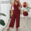 DICFY Damemode Afslappet Ensfarvet Print Sommer Forår Ærmeløs Hættetrøje Bukser Jumpsuits & Rompers