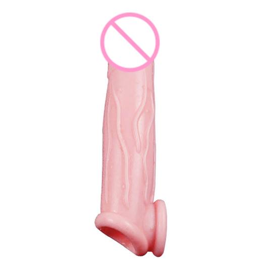 Adult Male Penis Ejaculation Delay Extension Sleeve Condom Cock Extender Sex Toy