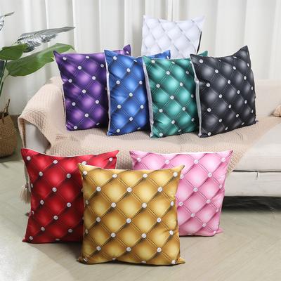 45x45cm Plaid Pillowcase Checkered Pattern Peach Skin Velvet Cushion Cover Without Filler Home Sofa Cushion Cover Pillowcase