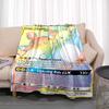Cartoon Card Pokemon Pikachu Flannel Blanket Figures Home Sofa Lunch Break Blankets Children Student Blanket Nap Cover Kids Gift