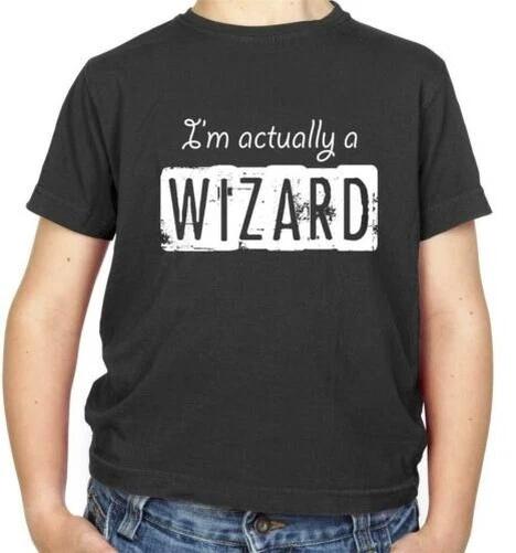 I m Actually A Wizard Kids T-Shirt - Magic - Magical - Fantasy - Potter - Wand 160