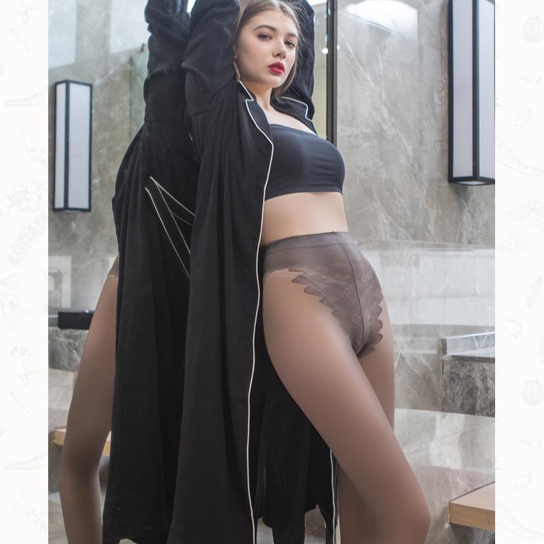 Red Pepper Velvet Butterfly Crotch Pantyhose - Sexy Black Women's Stockings, Clearance