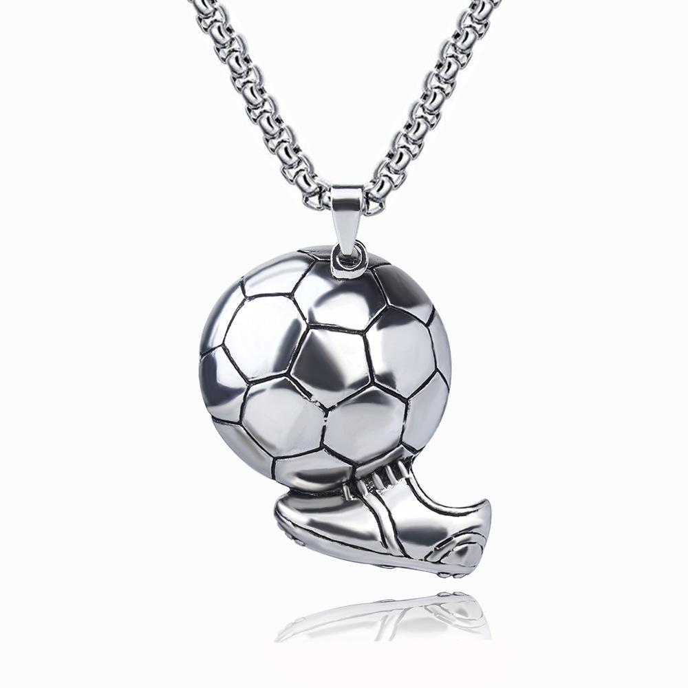 Fashion Sneakers Kick Football Necklace, Fan Athlete Pendant Necklace Alloy Jewelry