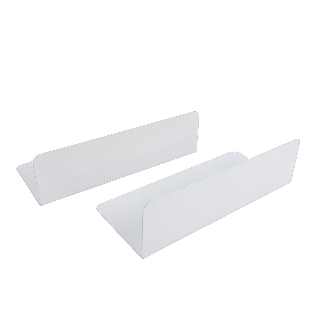 2 Pack Adhesive Floating Shelf Wall Mounted Storage Shelf Display Rack Carbon Steel for Bathroom Kitchen Office White