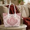 Elegant Damask Pattern Tote Bag Large Capacity Daily Shoulder Bag for Women Stylish Handbag for Shopping Travel Commute