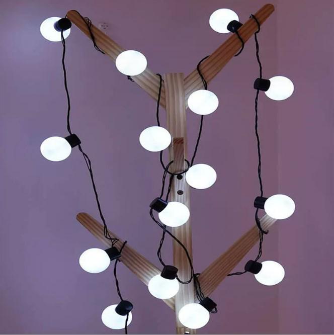 LED G50 Battery-Powered Outdoor String Lights for Camping Awnings - Luminous Large Round Bulbs