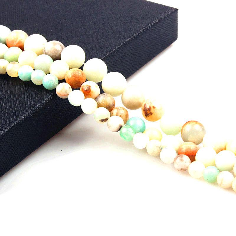 Natural Amazonite Round Beads Jewelry Accessories