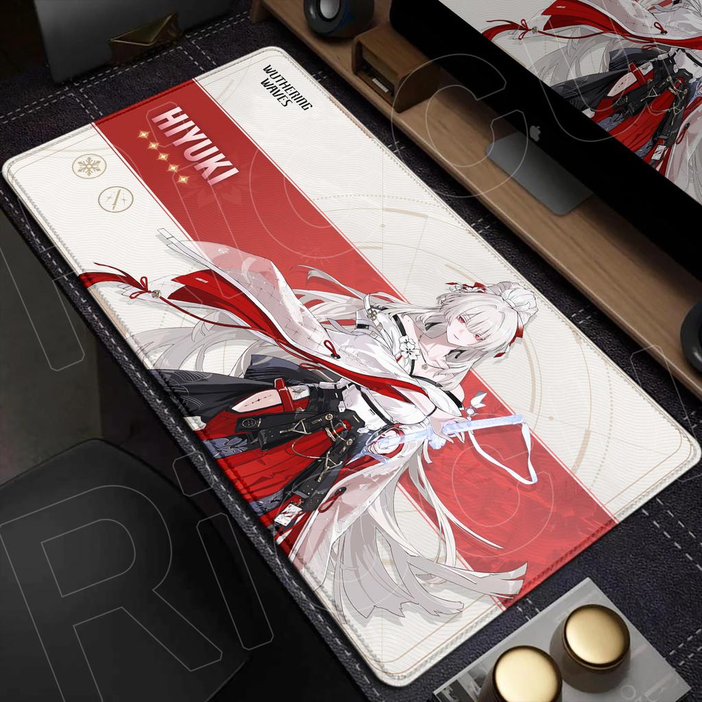 XXL Hiyuki Wuthering Waves Gaming Mouse pad PC accessories Computer keyboard Anime Non-slip Rubber HD Printing Desk Mat carpet