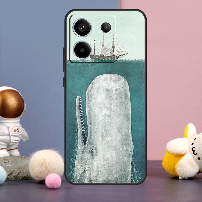 Cartoon Whale Case For Xiaomi Redmi Note 15 Pro Plus 10 11 12 13 14 Pro Redmi 15 15C 14C 10C 12C 13C Cover