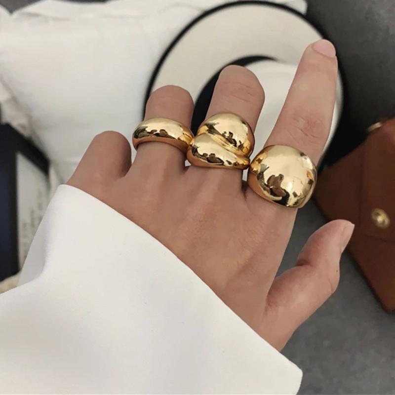 Gold Smooth Surface Female Adjustable Ring Wedding Rings For Women Jewelry Accessories