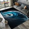 2025 New Style Blue Green Sea Wave Seawater Nature 3D Carpet Rug for Living Room Bedroom Home Sofa Decoration,Non-slip Floor Mat