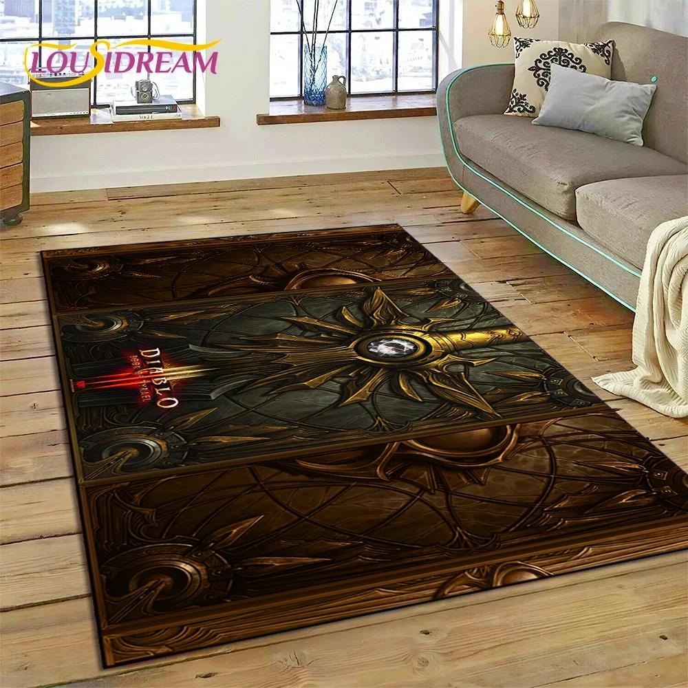 Alfombra de Juego Retro 3D de Diablo para Dormitorio, Sala de Estar, Decoración del Hogar, Sofá, Niños Jugando, Decoración Grande, Felpudo de Regalo