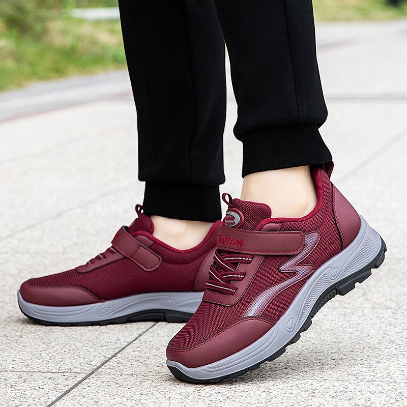 Walking shoes autumn new Chinese mother shoes Velcro sneakers climbing sole sneakers women