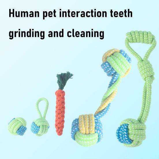 Cotton Rope Dog Toy Rope Knot Ball Dog Chew Toy Interactive Tug-of-War Dog Toy for Small And Medium Dogs Teeth Cleaning