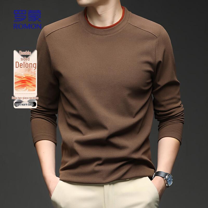 ROMON Men s Double-Sided Brushed Thermal Long-Sleeve T-Shirt 190