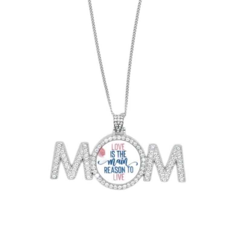 Sublimation Necklace MOM Pendant Neckchain Stylish Heat Transfer Clavicle Chain Elegant Accessories for Women Girls