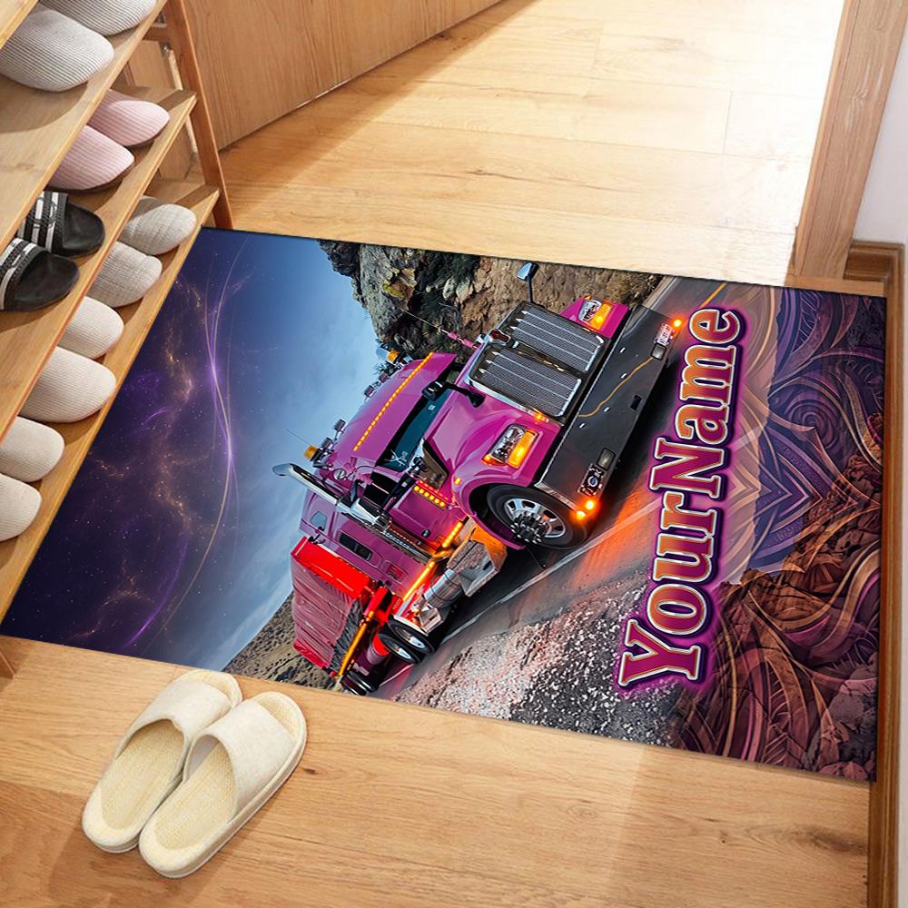 Peterbilt Heavy Trucks Personalized Name Floor Rug Office Rug Perfect for Hallway Entryway Decorate room Kitchen Antislip Carpet Decorate Offices