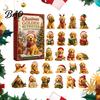 Colección Caja de Cuenta Atrás Calendario de Adviento para Perros, Juego de Adornos Acrílicos Navideños de 24 Días con Juguetes en Miniatura, Figuras Miniaturas, Decoración para Colgar en el Árbol, Regalo