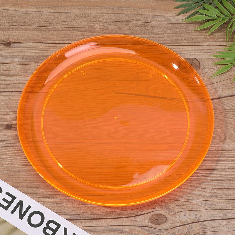 Einweg bunte Obstteller Transparente Runde Flache Party Dessertteller für Buffet