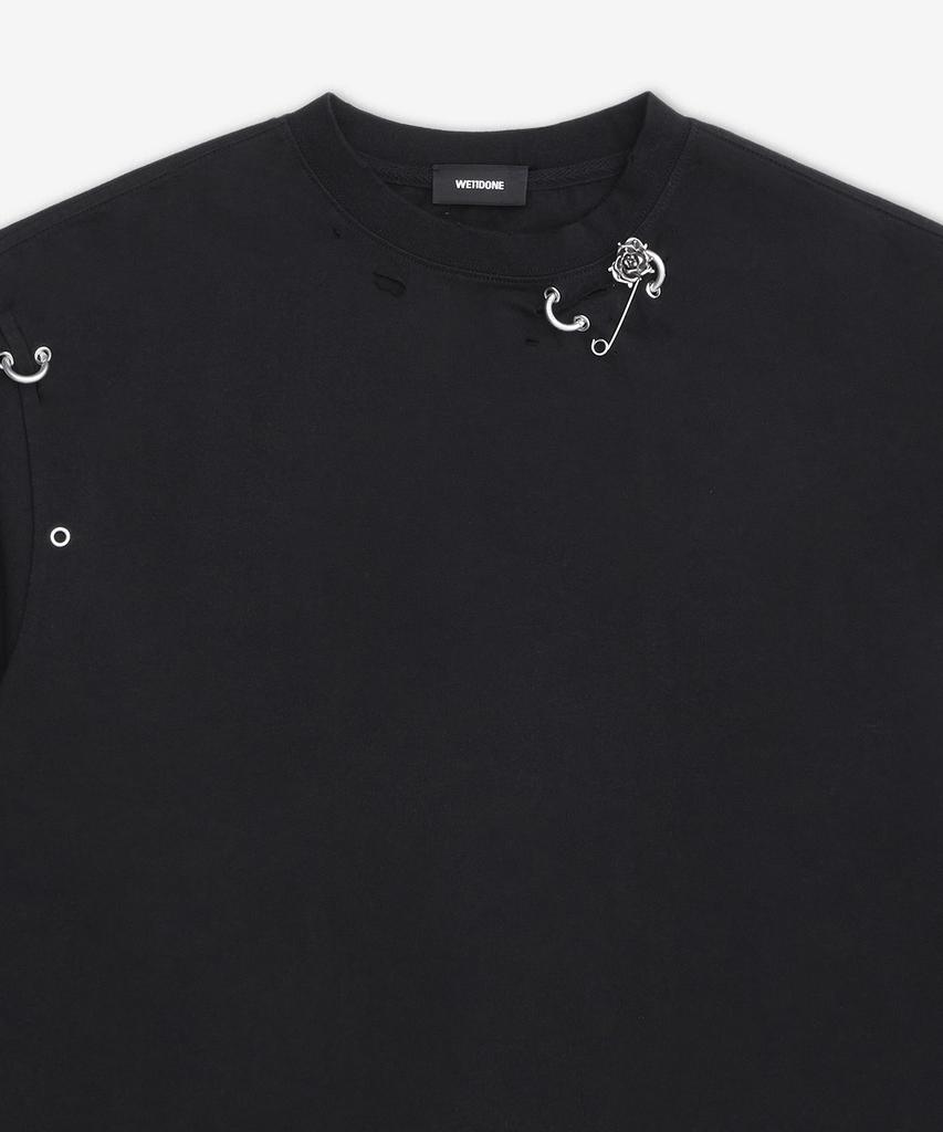 Weldeon Rose & Piercing Long Sleeve T-Shirt - Black / Wdtt026745Ubk