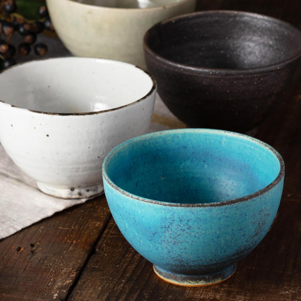 Marui Seito Shigaraki Ware Hechimon Soup Bowl, Diameter 11cm, Blue Glaze, MR-3-4219